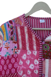 Nueva llegada acolchado Reversible forrado chaqueta indio hecho a mano parche trabajo chaqueta abrigos Boho acolchado para mujeres - Product Image 6