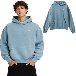 Washed <b>Pullover</b> Blank Hoodies <b>for</b> <b>Men</b> Oversized Cotton Fleece Vintage Streetwear Loose Fit Heavyweight Custom Logo Wholesale - Product Image 1