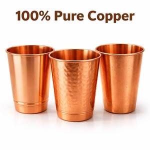 Verre à boire en cuivre fait main, tasse ayurvédique réutilisable pour cuisine, salle à manger, hôtel, maison, service de boissons - Product Image 6