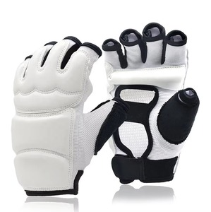 Gants de combat MMA Sanda en cuir PU de qualité supérieure, rouge et noir, avec logo personnalisé, pour entraînement et compétition, OEM - Product Image 1