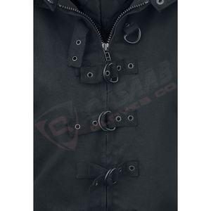 Algodón-gótico largo transpirable moda algodón gótico mujer abrigo de invierno chaqueta con capucha con múltiples bolsillos - Product Image 3