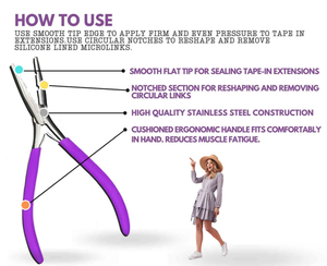 ขายส่งคีมต่อผมสแตนเลสสีพื้น คีมต่อผมสำหรับดึงผมต่อ - Product Image 3