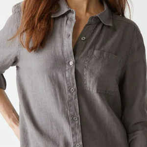 <b>Women's</b> Casual <b>Denim</b> Button-Down Shirt Vintage Style Outwear Summer/Winter Ready Eco-Friendly Stylish Durable OEM Service Front - Product Image 5