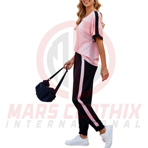 Conjunto Deportivo de Verano para Mujer, Ligero y Transpirable, de Dos Piezas, Top de Manga Corta y Pantalones Cómodos - Product Image 5