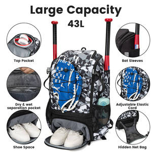 Mochila Deportiva Impermeable de Gran Capacidad Bagnex, 36-57L, Bolsa para Equipo de Béisbol y Sóftbol, Resistente para Viajes al Aire Libre - Product Image 5