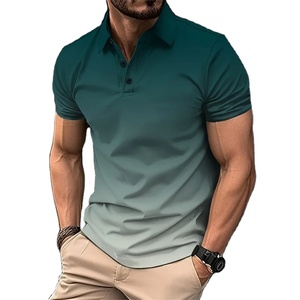 Polo con estampado 3D de degradado colorido para hombre, camisetas de manga corta con patrón de moda, camisetas de solapa informales de verano, camisetas de gran tamaño - Product Image 4