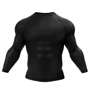Ensemble de maillot de bain respirant à manches courtes pour homme, protection solaire UPF 50+, BJJ MMA, noir et bleu - Product Image 3