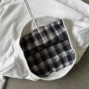 Wholesale Streetwear <b>Flannel</b> Shirt <b>Jacket</b> Long Sleeve Plaid Polyester Lined Breathable - Product Image 1