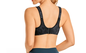 High for Sports <b>Bra</b> Adjustable X-Back Fitness Top Shockproof Full Coverage Plus Size Gym Activewear Breathable <b>Padded</b> Front - Product Image 5