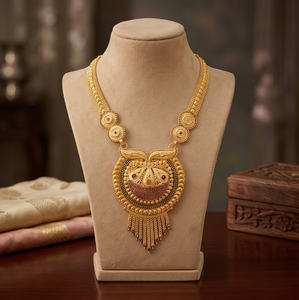 DIVYORO Gold Plated Classic Copper & Brass <b>Necklace</b> Earring <b>Set</b> for Women-<b>Wedding</b> Engagement Festive Anniversary Party Occasions - Product Image 2