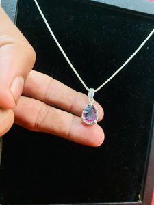 Collier à maillons en argent avec pendentif en cristal plaqué rhodium, bijoux personnalisés pour homme, cadeau - Product Image 1