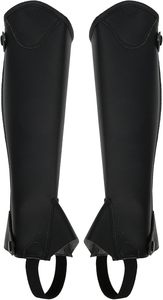 Custom Genuine Leather <b>Half</b> <b>Chaps</b> Elastic Panel Equestrian Horse Riding Gaiters Durable Unisex Gear LHC-0042 - Product Image 5