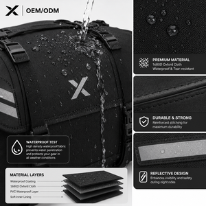 X Custom Waterproof Motorcycle Saddle Bags Oxford Pannier Luggage Tail Bags OEM ODM Motorcycle Touring Storage Bags - Product Image 5