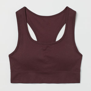 Soutien-gorge de sport respirant de qualité supérieure pour femmes, maintien élevé, logo personnalisé, sans couture, en Spandex/Nylon, pour la gym, l'entraînement, la course et le yoga - Product Image 1