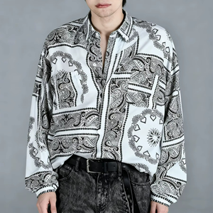 Chemise boutonnée à manches longues pour homme, style décontracté, respirante, motif à pois, pour mariage et fête, ODM, printemps, 180g, par un grand créateur de mode - Product Image 5