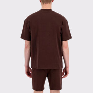 Men's Dark Brown T-Shirt And Shorts <b>Set</b> Two Piece Oversized Crewneck Tee With Matching Shorts Casual Activewear Lounge Wear - Product Image 5