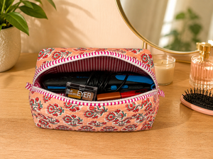 Quilted Cotton Cosmetic Bag Set Tiger Print <b>Makeup</b> Pouch Zipper Toiletry Organizer Travel <b>Case</b> - Product Image 5
