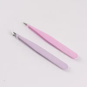 Pince à épiler professionnelle à pointe droite en acier inoxydable et carbone, réutilisable, et outils pour recourber les faux cils ANAAIF - Product Image 6