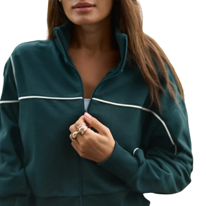 Womens Fleece Full <b>Zip</b> Tracksuit Set Stand Collar Jacket Wide Leg <b>Trousers</b> Relaxed Fit Casual Sportswear Two Piece Lounge Outfit - Product Image 5