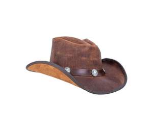 Sombrero de Vaquero Hecho a Mano de Cuero Genuino, Estilo Vintage Occidental, Ala Ancha, Sombrero para el Sol para Exteriores - Product Image 1