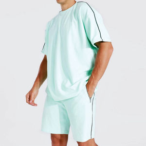 Conjunto de Camiseta y Pantalones Cortos a Juego para Verano 2026, Estilo Casual Deportivo, Holgado, para Hombre - Product Image 3