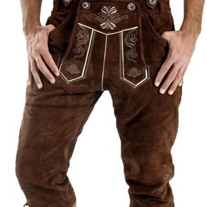 HERREN BAVARIAN BROWN OKTOBERFEST LEDERHOSEN Pantalones Trachten Pantalones Tela de cuero personalizada Cuero de vaca Gamuza 2025 - Product Image 1