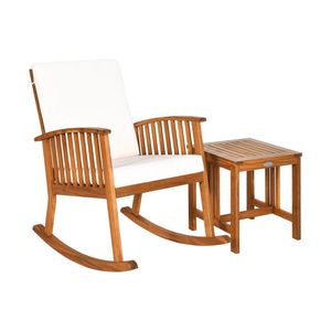 Ensemble de jardin en bois d'acacia 2 pièces, chaise à bascule et table - Product Image 1
