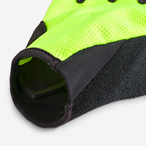 Road Cycling <b>Gloves</b> Half Finger Summer Non-Slip Unisex Neon Yellow Polyester Pull-On - Product Image 4