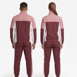 Unisex Color Blocking Windbreaker Tracksuit <b>Set</b> Full Zip Stand Collar Sporty <b>Jogger</b> Pants With Side Pockets Autumn Wear - Product Image 6