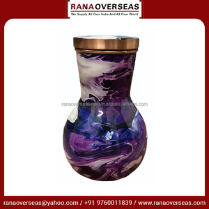 เหยือกเครื่องดื่มเคลือบเคลือบเคลือบ100% ทองแดงบริสุทธิ์พร้อมแก้วน้ำในตัวเหมาะสำหรับโต๊ะข้างเตียงของคุณในราคาที่เหมาะสม - Product Image 5