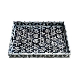Plateau de service de luxe en nacre, fait main, incrusté de coquillages, plateau décoratif pour la maison, l'hôtel, le restaurant, pour le service et les cadeaux - Product Image 1
