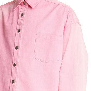เสื้อเชิ้ตยีนส์ดีไซน์เฉพาะสำหรับผู้ชาย สีสันปรับแต่งได้ แขนสั้น ทันสมัย เสื้อผู้ชาย - Product Image 4