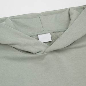 Sweat-shirt à capuche oversize vert sauge en molleton doux polyester/rayonne, coupe décontractée, uni, pour un usage quotidien décontracté - Product Image 3
