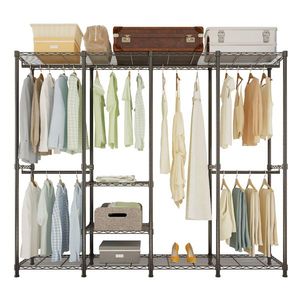 Heavy Duty Metal Garment Rack 190x40x190cm Portable Closet Organizer with 190 X 40 X 190) Cm Wire Hangers for Home Use - Product Image 5