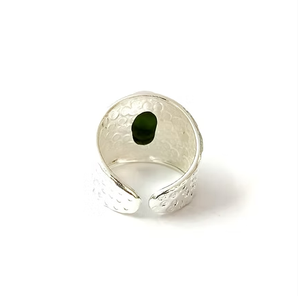 Handcrafted Green Onyx Gemstone <b>Adjustable</b> Statement <b>Ring</b> 925 <b>Sterling</b> <b>Silver</b> Oval Shape Stone Jewelry - Product Image 3