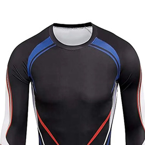 Hot Selling <b>Men</b> Compression Shirt for Running Training Wear Breathable Soft Fabric <b>Rash</b> <b>Guard</b> <b>Men</b> Compression Shirt - Product Image 4