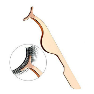 Pinzas Profesionales para Aplicar Pestañas Postizas, Pinzas Doradas para Extensión de Pestañas, Herramienta Cosmética para Fácil Colocación de Pestañas - Product Image 3