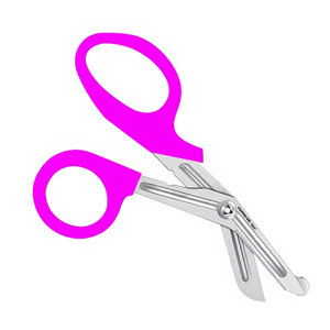 Tijeras de enfermería para traumatismos, 5.5 pulgadas, magenta, acero inoxidable de grado alemán, para primeros auxilios, vendajes médicos de emergencia y corte utilitario - Product Image 3