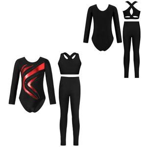 Traje de Baile de Salón para Niñas de 6 a 14 Años, Leotardo Metálico con Chaleco y Leggings para Gimnasia, Patinaje Artístico y Danza - Product Image 5