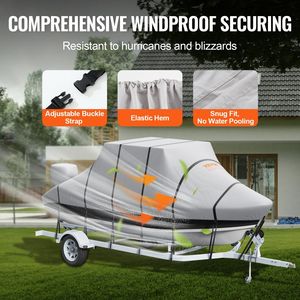 Telo Copribarca Impermeabile T-Top per Barche Rimorchiabili 20-22 Piedi, in Oxford PU Grado Marino 600D, Antivento con Cinghie a Fibbia, Nuovo Modello 2023 - Product Image 4