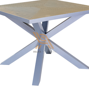 Table rectangulaire au design minimaliste, structure en teck, pour la décoration de meubles de maison - Product Image 5
