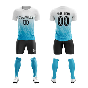 Conjunto de Uniforme de Fútbol Personalizado Unisex, Manga Corta, Degradado Azul, Absorbe la Humedad, para Adultos, Todas las Temporadas - Product Image 5