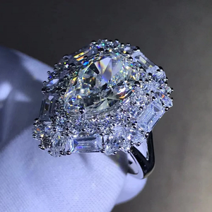 Luxury VVS Moissanite Diamond Engagement <b>Ring</b> Premium Fine Jewelry for Wedding Promise Bridal Anniversary Collection - Product Image 3