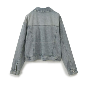 Veste en jean chic pour femmes, nouvelle collection printemps 2025, style vintage, manches longues, boutonnée, décontractée, veste en jean chic pour femmes, chemise décontractée - Product Image 2