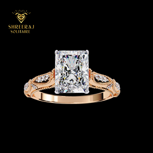 แหวนหมั้นเพชร Radiant Lab Grown Diamond น้ำหนัก 3.20 กะรัต แบบคลาสสิควินเทจ พร้อมใบรับรอง IGI ทองคำแท้ 14K 18K ขายส่ง - Product Image 2