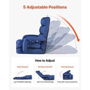 Chaise de jeu avec 5 positions réglables, support dorsal, accoudoirs, coussin, structure métallique robuste - Product Image 3