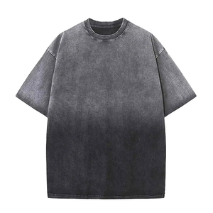 Camisetas de Algodón 100% con Lavado Ácido al por Mayor para Hombre, con Logotipo Personalizado en la Parte Delantera, Manga Corta, Cuello Redondo, Transpirables, Suaves, Cómodas, Estilo Urbano, al por Mayor - Product Image 1