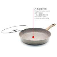 Poêle à frire antiadhésive en aluminium avec manche en silicone et spatule dentelée pour cuisinière à induction, design classique extérieur