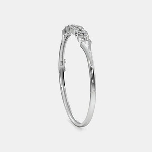 White Round Moissanite Diamond Bracelet & <b>Bangle</b> Round in 18K White <b>Gold</b> Round Cut Jewelry - Product Image 6
