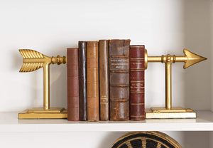 Sujetalibros de Lujo con Diseño de Flecha Dorada, Juego de Soportes Metálicos Decorativos para Libros, Organizador Moderno para Estanterías, Decoración para el Hogar y la Oficina - Product Image 3